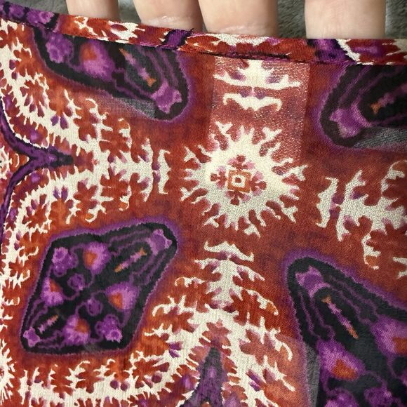 NWT Bila Peasant Tunic Plus 2X Woven Boho 3/4 Sleeve Top Semi-sheer Fuschia $68 - Picture 10 of 11